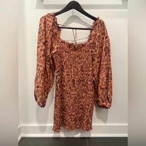 New Free People Pink/Maroon Mini Dress- Medium